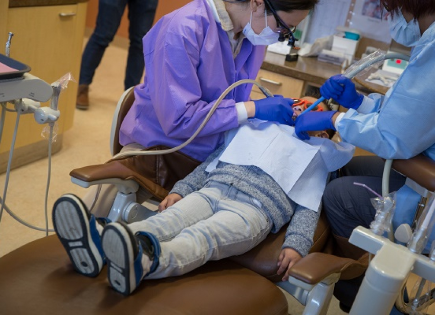 Child at dentist