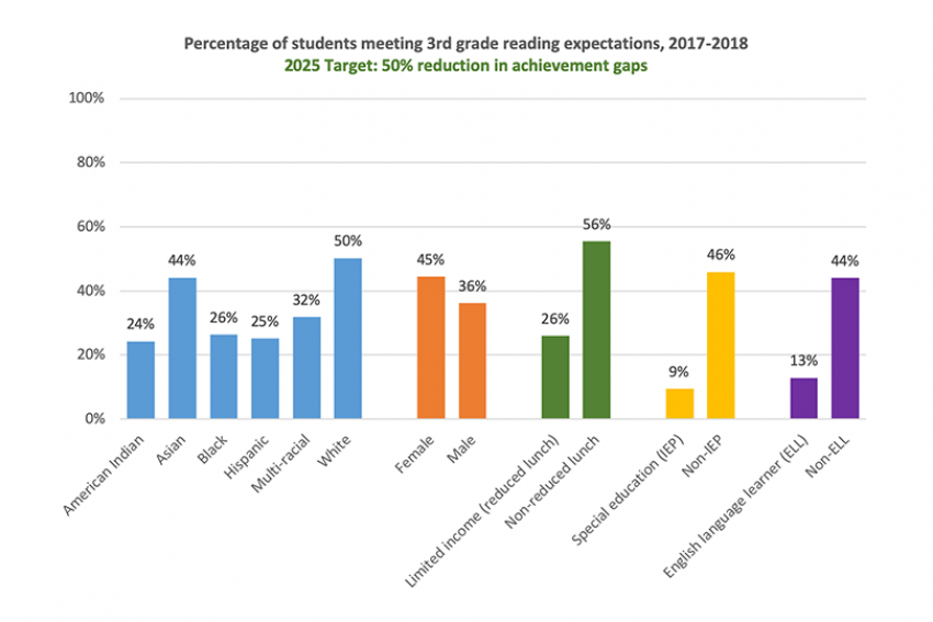 2025 target: 50% reduction in achievement gaps